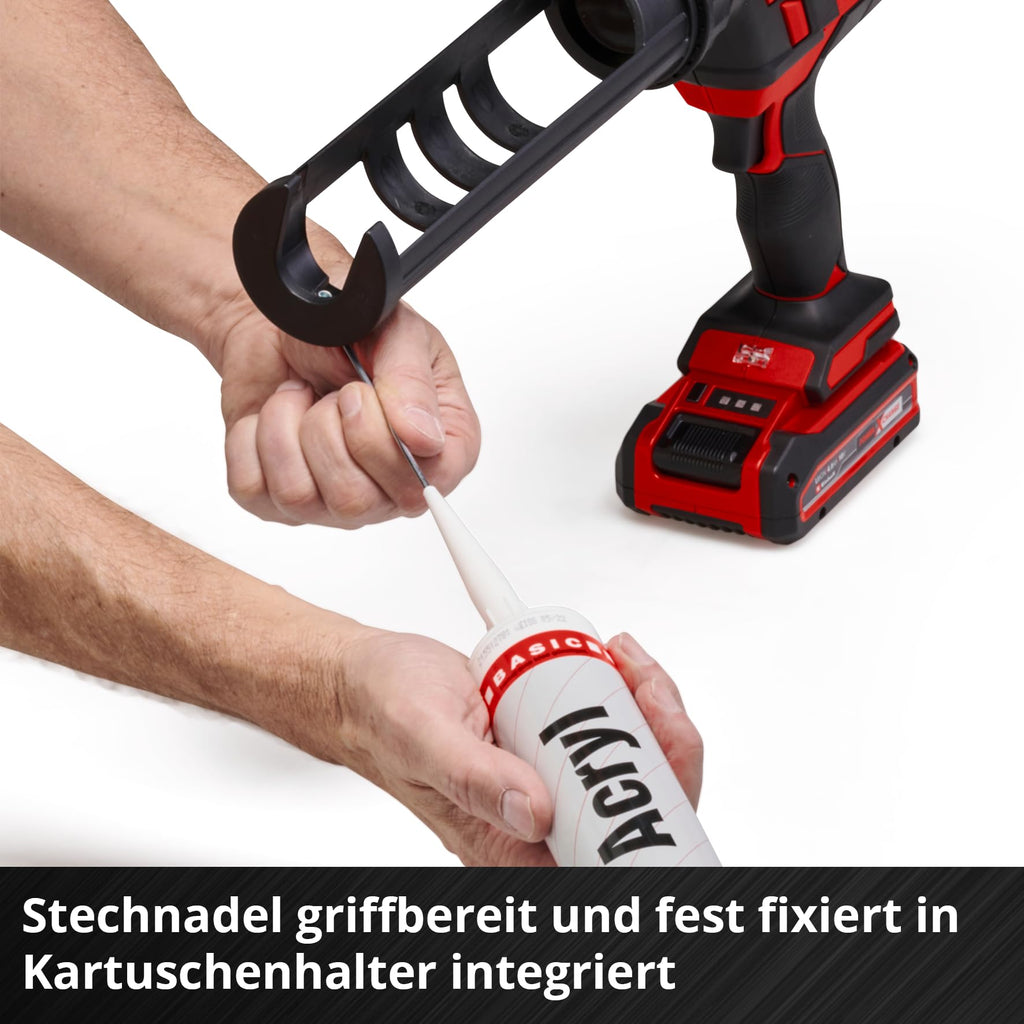 Einhell Akku-Kartuschenpistole TE-SG 18/10 Li-Solo Power X-Change (18 V, für 310 ml-Kartuschen, bis zu 2.000 N, einstellbare Drehzahl, ohne Akku)