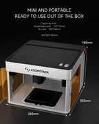 Atomstack P1 Mini Laser Graviermaschine, 5W Diode Laser Cutter Tragbare Desktop Lasergravur, CoreXY Dualmotor, Kostenlose Atomstack App mit Designbibliothek, 110x110mm Gravurbereich