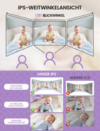 OBVHNUA Babyphone mit Kamera 720p IPS Video Babyphone 2,8" mit 2000mAh Akku Digitalzoom VOX Modus Zwei-Wege-Audio Nachtsicht Temperaturüberwachung Schlaflied Wecker