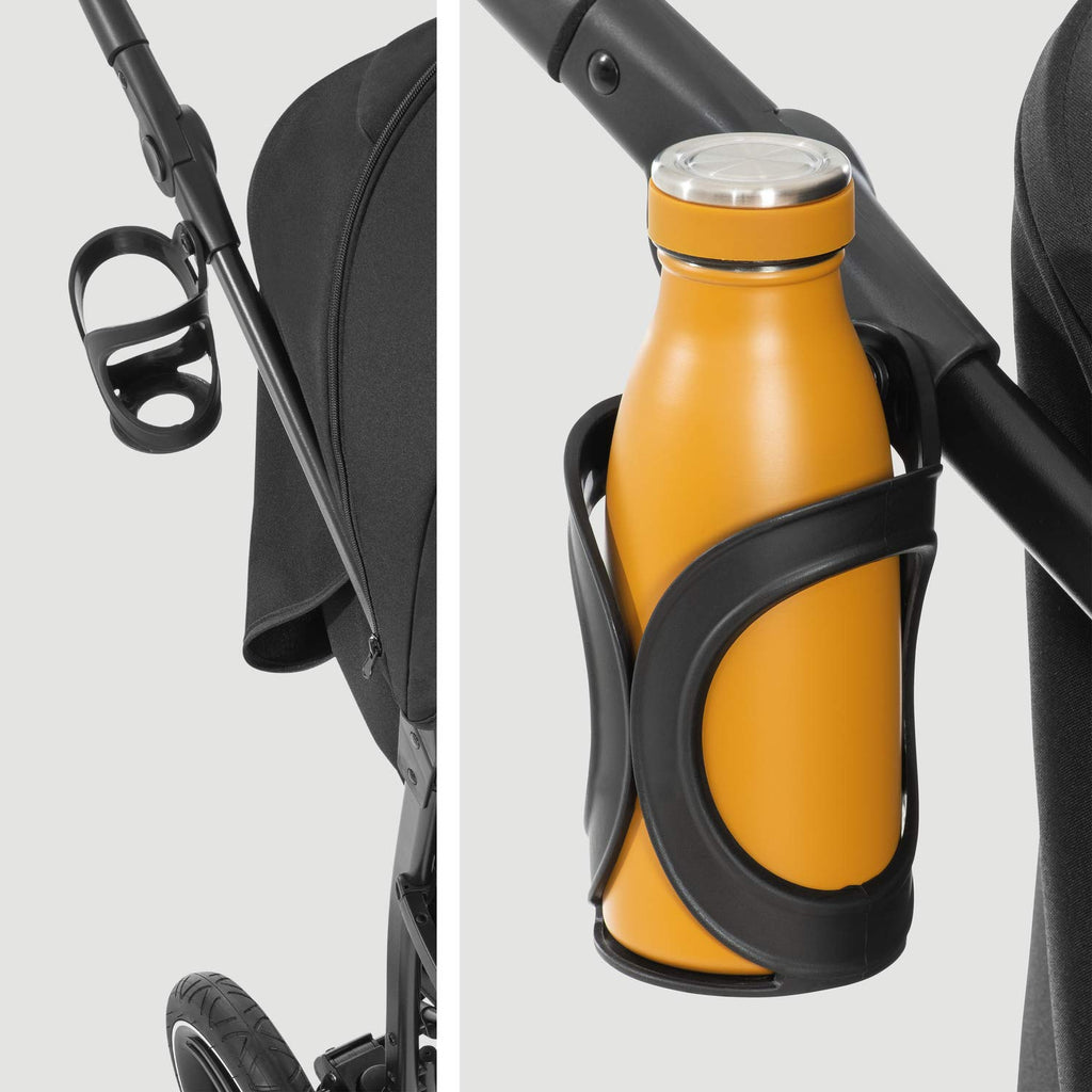 hauck Rapid 3R, Schwarz - Dreirad Kinderbuggy mit Gummireifen, Federung und Liegeposition ab Geburt bis 22 kg, UV Schutz 50+, Zusammenklappbar, Höhenverstellbarer Schieber mit Becherhalter