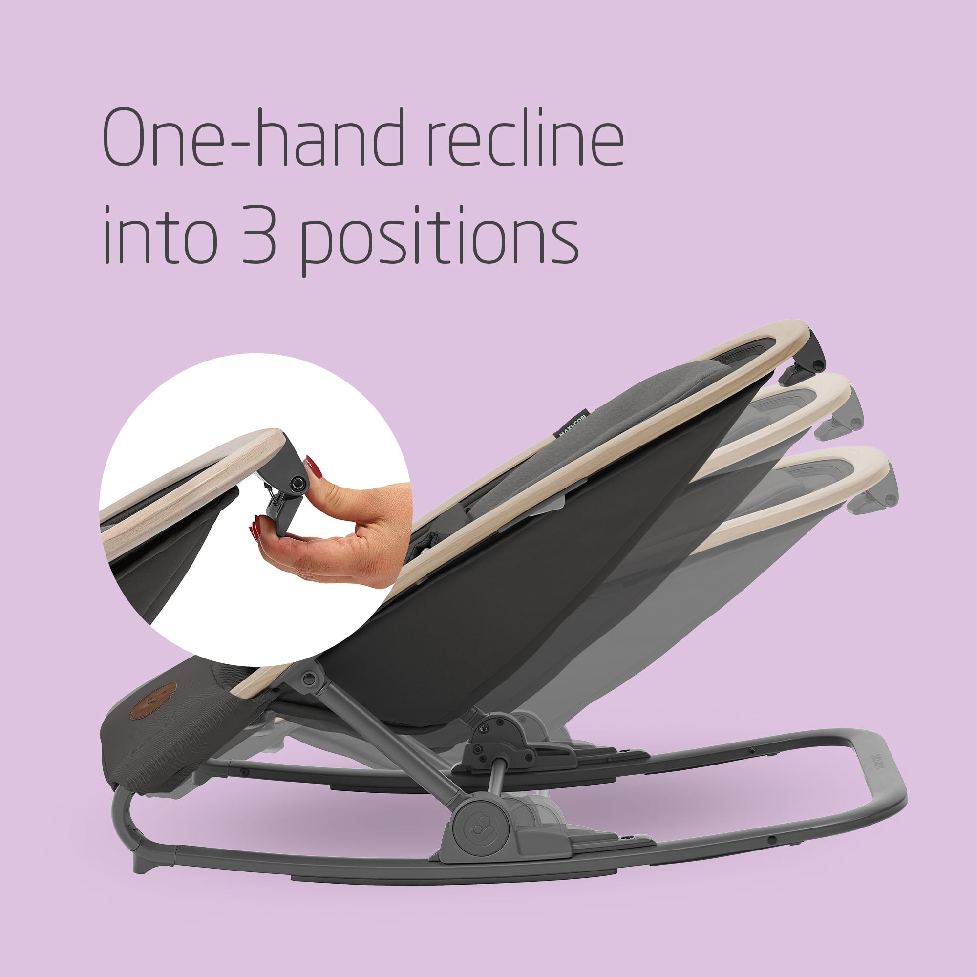 Maxi-Cosi KORI 2-in-1 Ergonomischer Babywippe mit Spielzeugbogen 0-2 Jahre bis 15 kg Neugeborenen Hüpfstuhl 3 Liegepositionen Easy-In Harness Leicht & Kompakt Neugeborenes Kissen Beyond Graphite