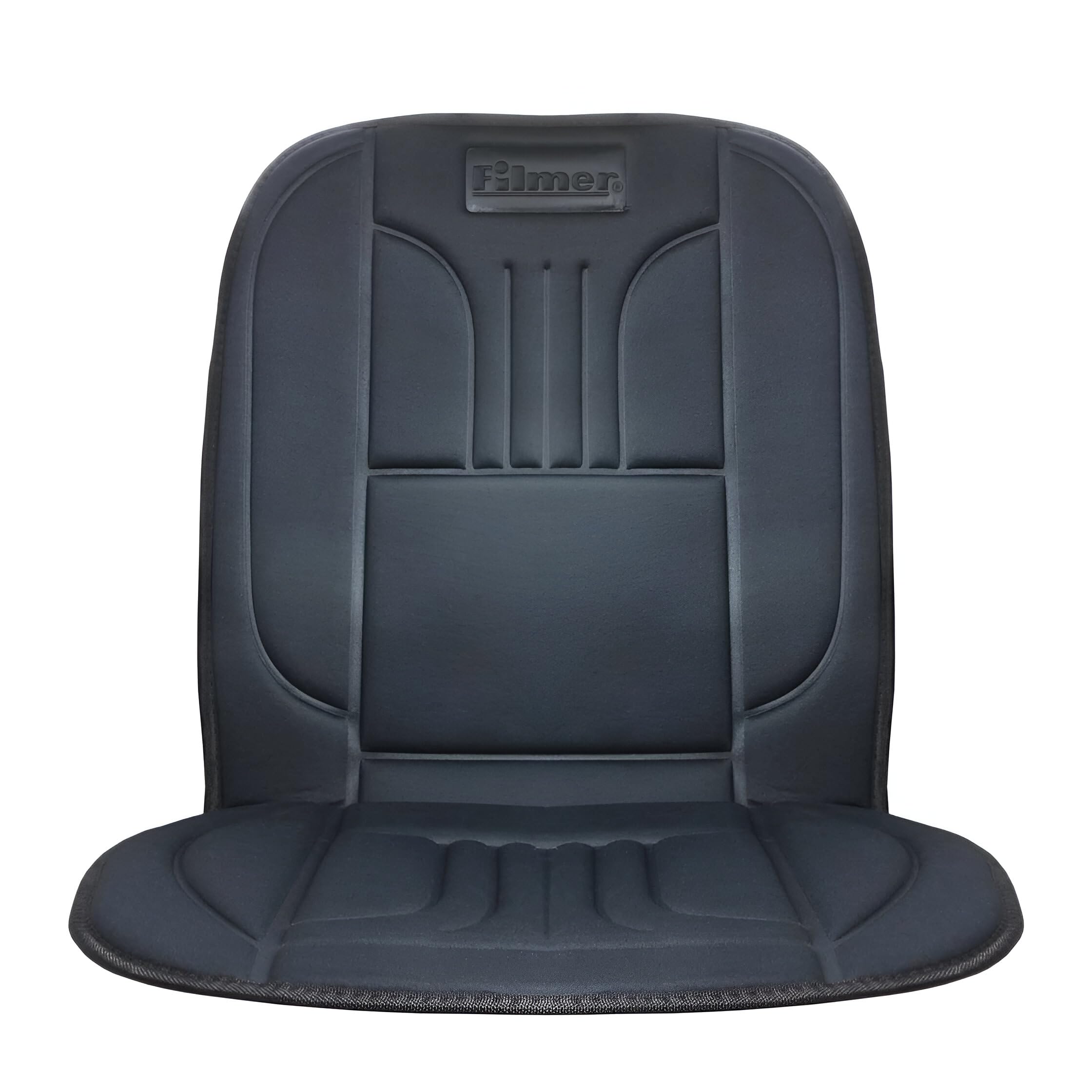 BURI Premium Autositzauflage Winter 2 Stufen | Bequemer Sitzschutz mit Rückenlehne | rutschfest, ergonomisch & langlebig | Weiche Polsterung für warmes Sitzgefühl für 95% Aller Fahrzeuge (1 Stück)
