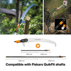 Fiskars Wertastungssäge für Arbeiten an weit entfernten Stellen, Werkzeugkopf, Länge: 55 cm, Gehärtetes Stahl-Sägeblatt, Schwarz/Orange, QuikFit, 1000691