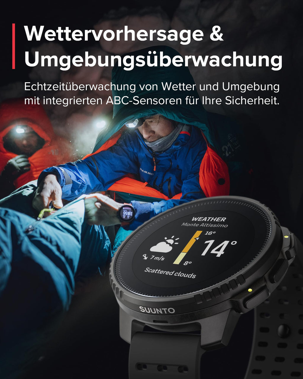 SUUNTO Vertical Abenteuer Uhr - GPS Smartwatch, Zweifrequenz GPS Navigation, Kostenlose Offline-Karten, mit Solarladung Akkulaufzeit bis zu 65 Tagen, Militärgeprüftes Gehäuse, 100m Wasserdichtigkeit
