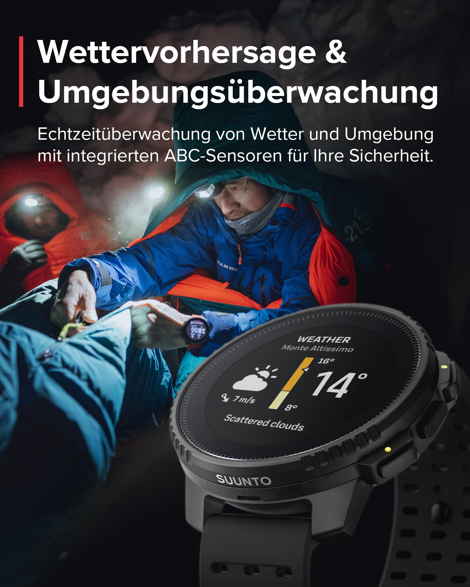 SUUNTO Vertical Abenteuer Uhr - GPS Smartwatch, Zweifrequenz GPS Navigation, Kostenlose Offline-Karten, mit Solarladung Akkulaufzeit bis zu 65 Tagen, Militärgeprüftes Gehäuse, 100m Wasserdichtigkeit