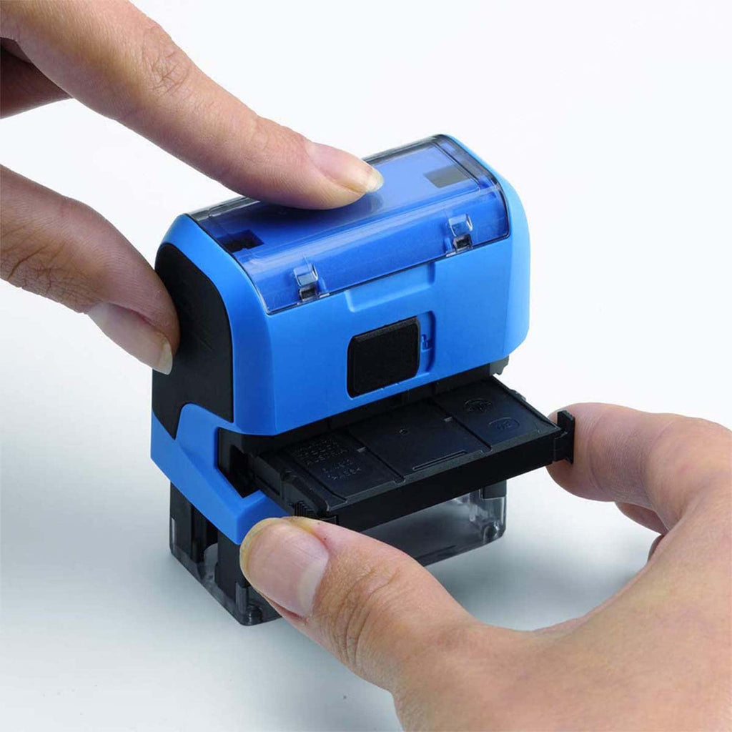 Trodat – Printy 4912 Typo Stempel zum selber Setzen von Text – selbstfärbender Stempel als Bürostempel, Adressstempel, Namensstempel & Co (47 x 18 mm | 4 Zeilen | Schwarz)