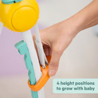Bright Starts Disney Stitch Little Ohana Baby-Aktivitätshopser mit interaktiven Spielzeugen, Baby Bouncer Lichtern und Musik mit Stitch, Angel und Scrump, 6–12 Monate (blau)