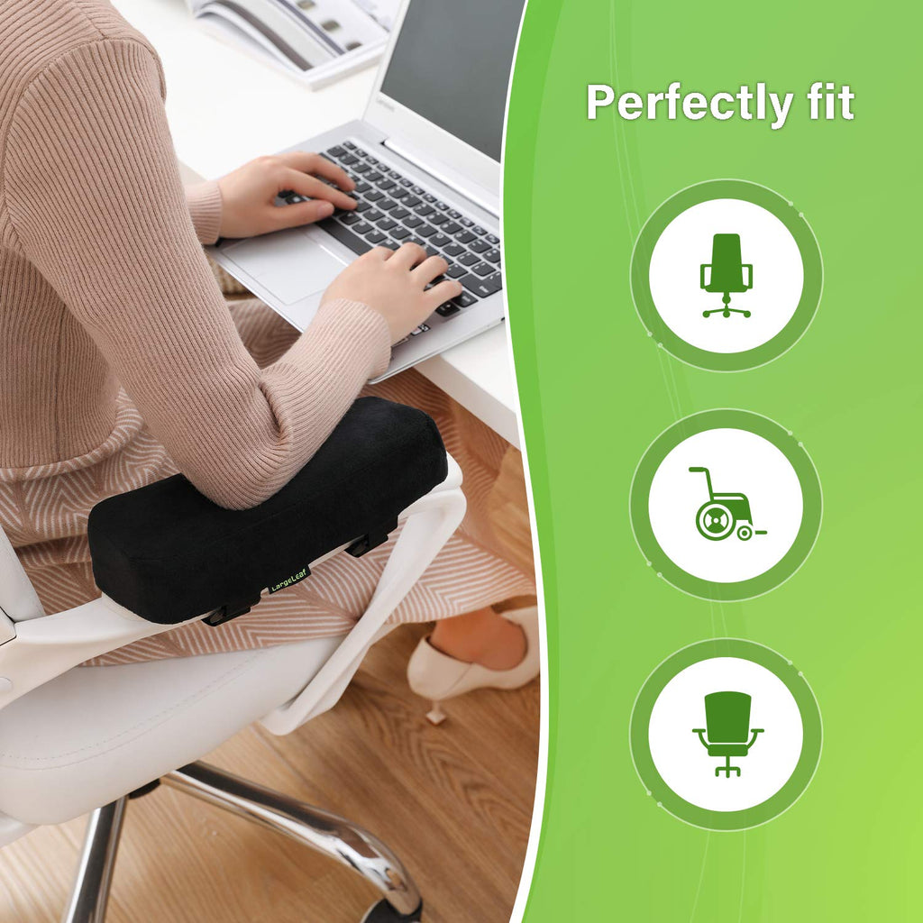 LargeLeaf Extra dicke 5CM Stuhlarmlehne Polster Ellenbogenkissen Druckentlastung Bürostuhl Gaming Stuhl Armlehne mit Memory Foam Armlehne Polster 2 teiliges Stuhlset