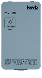 kwb KRAFTIXX HSS Metallbohrer-Satz - Bohrer Set, 25-teilig, Ø 1 bis 13 mm (Steignung 0,5 mm)