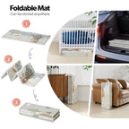 Fodoss Baby Laufgitter mit Matte, 120x120cm Laufstall Baby, mit Matratze, Atmungsaktives Netzdesign, Laufstall für die Wohnung-Beige