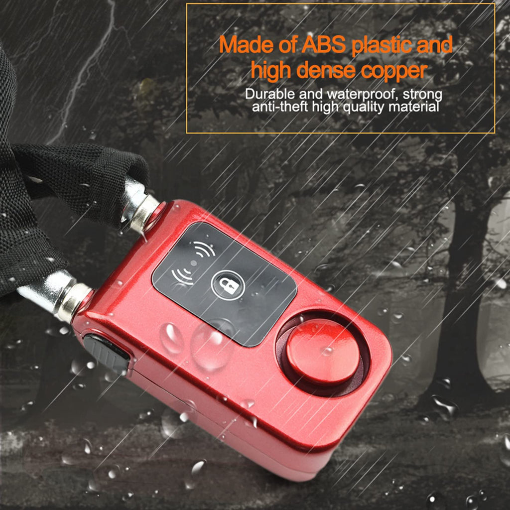 ASHATA Smart Bluetooth Fahrradschloss,Fahrradalarm App-gesteuertes Kabelschloss Sicheres Alarmschloss,Wasserdichtes Anti Diebstahl 110dB Alarm Schloss Lock für IOS/Android Smartphone