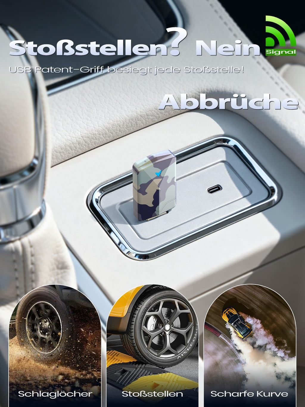 2026 Pro Mini CarPlay Wireless Adapter & Android Auto Wireless Adapter, Plug & Play, USB-A/USB-C, Stabil und Kompakt für Flüssiges Fahren, Kompatibel mit Autos ab 2016, iOS 10+ und Android 10+ Grau