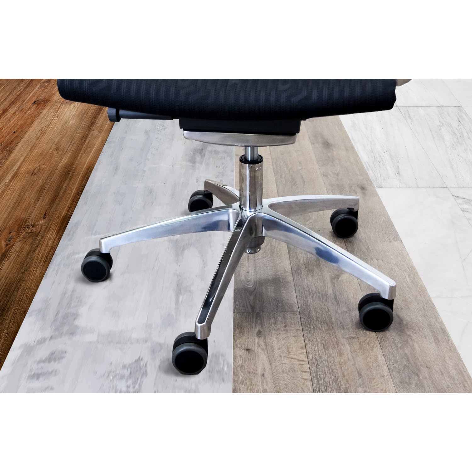 hjh OFFICE 619025 5X Hartbodenrollen 11mm / 65mm ROLO No-Noise Stuhlrollen für Harte Böden (5er Pack)