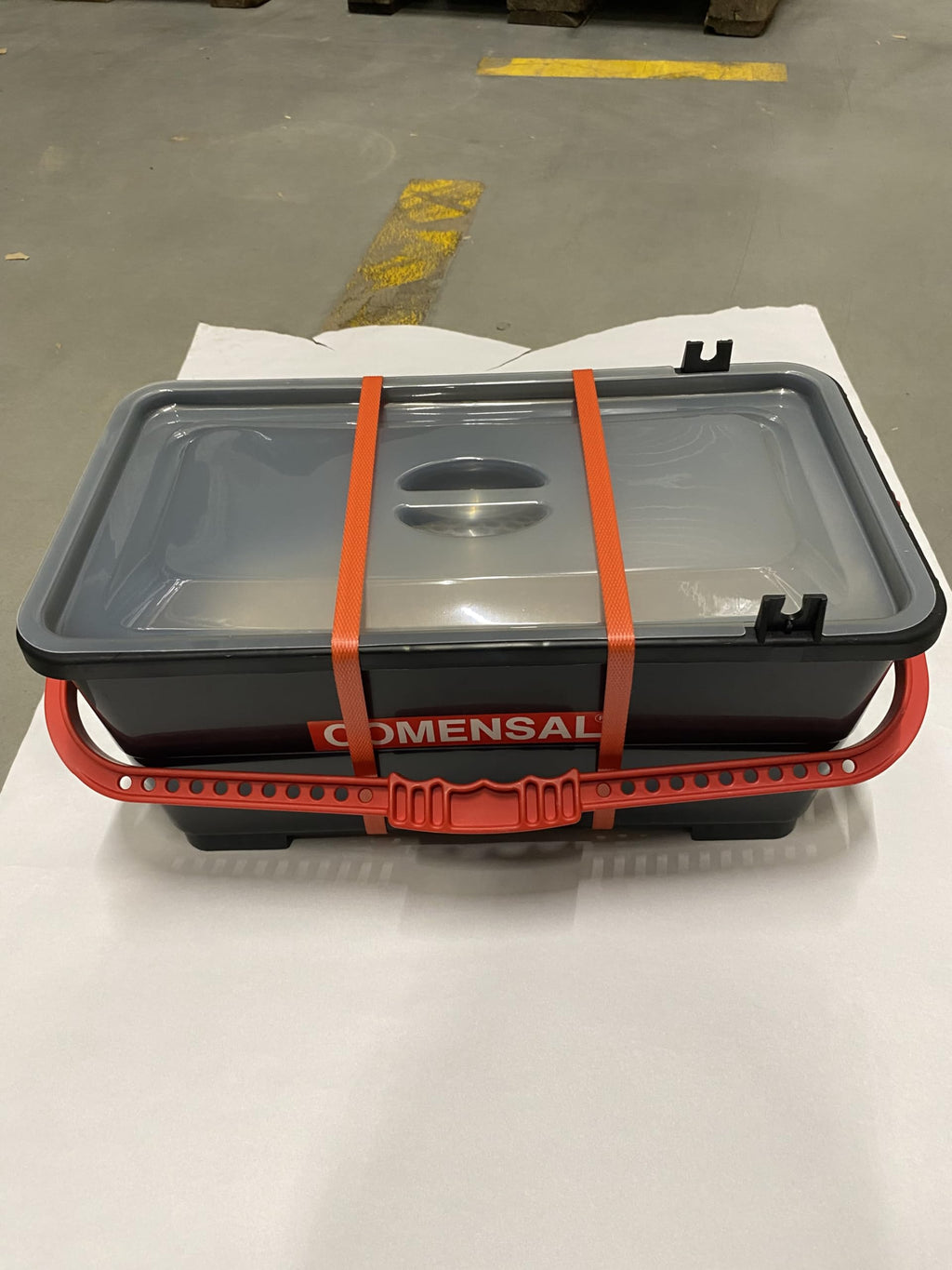 COMENSAL Fliesenwaschset - 15-teiliges Fliesenleger Waschset XL - 24L - Profi Fliesen Waschset - mit Räder - Rollenaufsatz - Gitter - Glättekelle - Hydroschwamm - Reibebrett - Made in EU