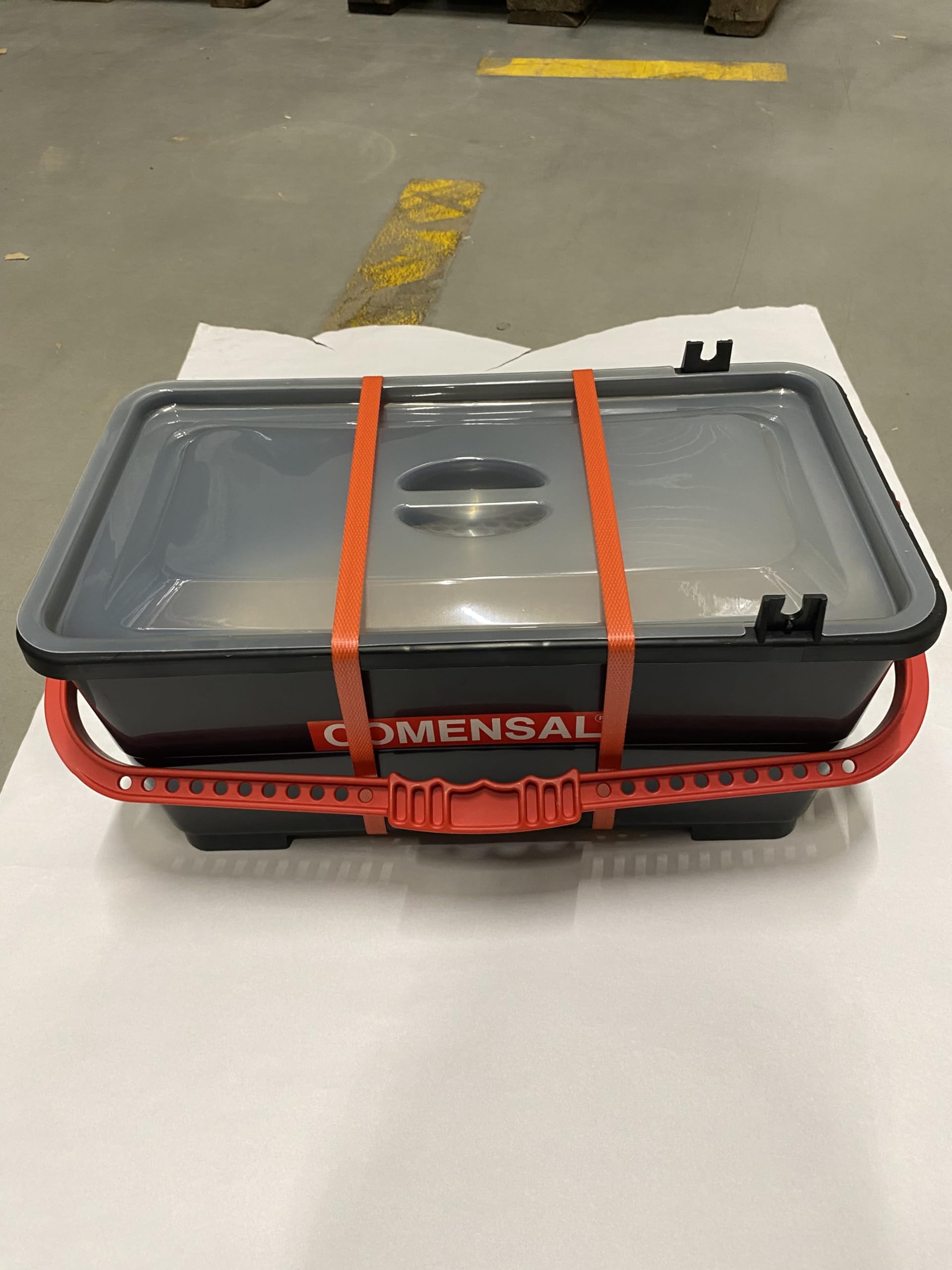 COMENSAL Fliesenwaschset - 9-teiliges Fliesenleger Waschset XL - 24L - Profi Fliesen Waschset - mit Räder - Rollenaufsatz - Gitter - Epoxi Fugenbrett - Hydroschwamm - Schwamm - Made in EU