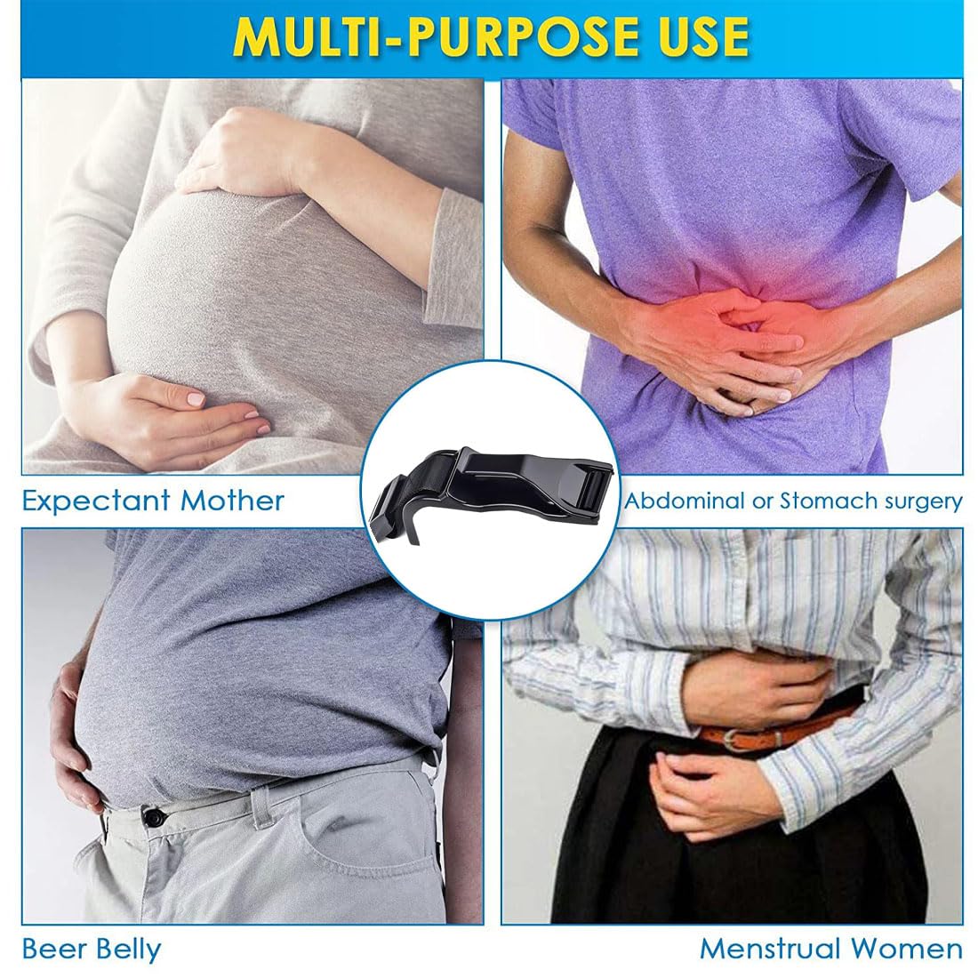 Sitzbezugversteller,Schwangerschafts-Sicherheitsgurt,Schwangerschafts-Bump-Gurt,Frauen und Männer,Komfort und Freiheit für Schwangere Mütter,schützt den Bauch des ungeborenen Babys (Schwarz Glatt)