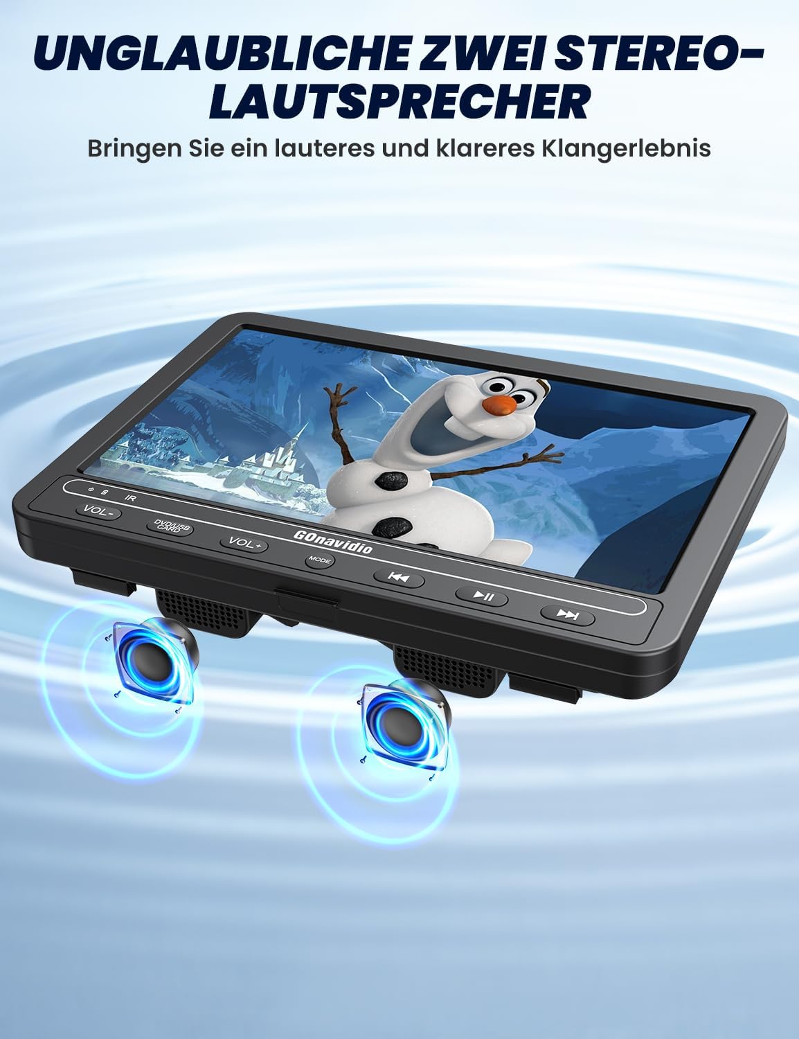 10,5 Zoll DVD Players Auto 2 mit HDMI-Eingang, 5-Stunden-Akkulaufzeit, DVD-Player Auto, USB/TF-Karte, Speicherkapazität, Wiedergabe gleicher/verschiedener Filme, Regionsfrei