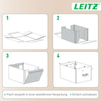 Leitz Puro Flache Aufbewahrungsbox mit Deckel, Medium, 2er-Set, Box 8 L, stapelbar, Organizer-Box für Regale und Schränke, FSC-Karton, für Büro und Home Office, 26 x 35 x 10 cm, Grün, 61480050