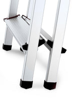 DRABEST Trittleiter Klapptritt Alu Leiter Klappbar Beidseitig Mehrzweckleiter 2 x 6 Stufig bis 125 kg Belastbar