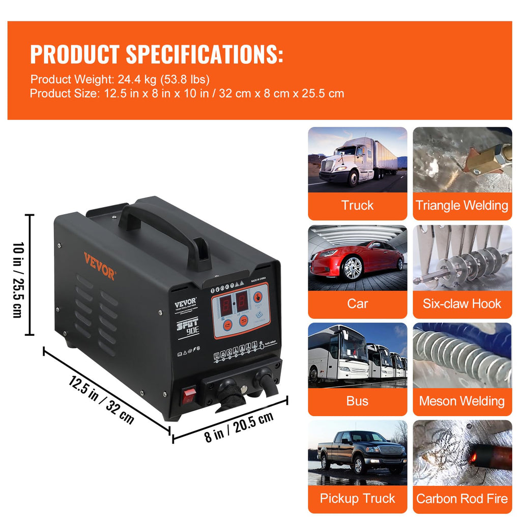 VEVOR 220V Karosserie Ausbeulspotter 3 KW Automatisches Induktionsschweißen Ausbeulspotter Werkzeug 3500A Dent Puller Punktschweißgerät
