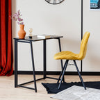 MEUBLE COSY Klapptisch Kleiner Klappbarer Schreibtisch Laptoptisch aus Holz und Metall Computertisch fürs Büro, Wohnzimmer, Home Office, Industrie-Design, Schwarz