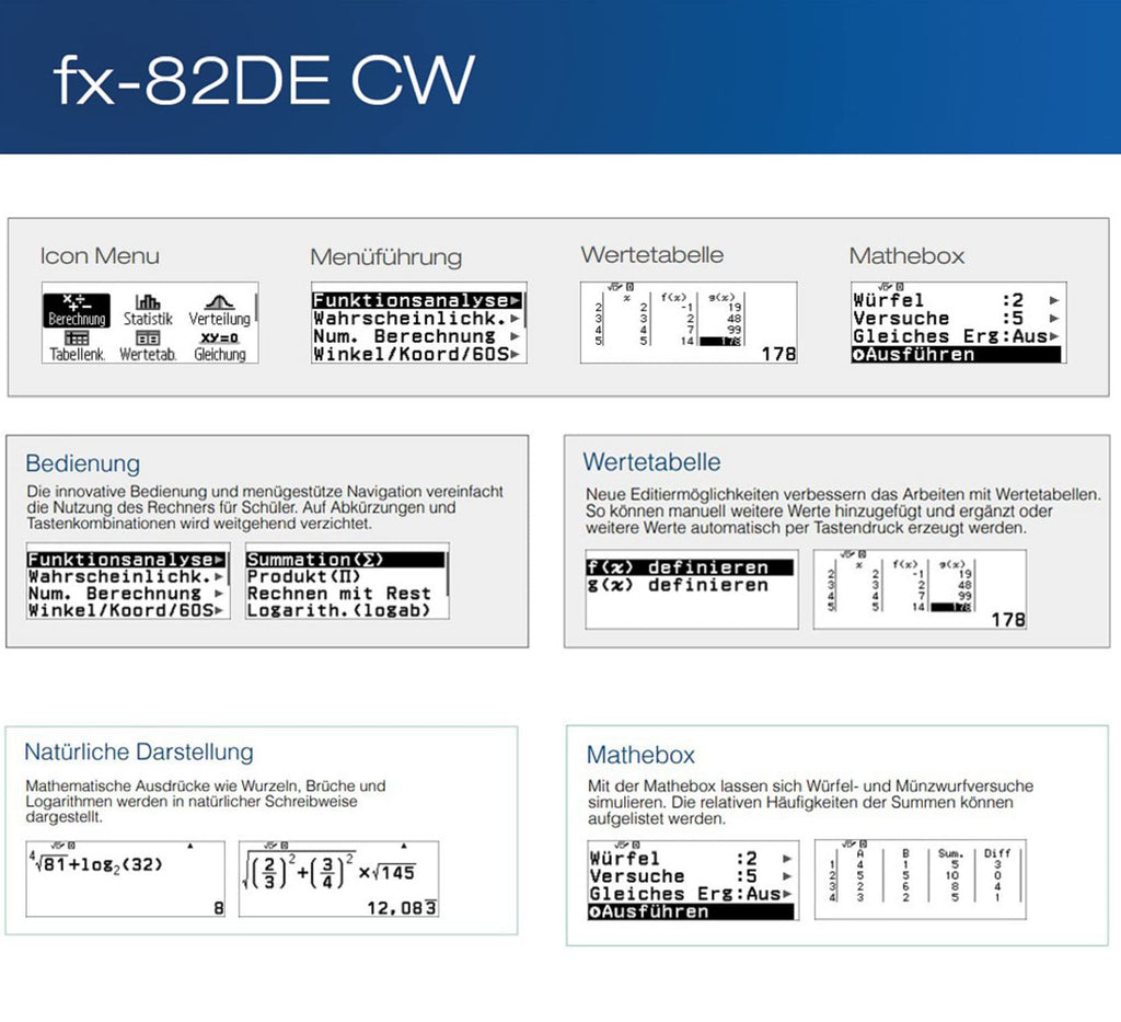 Casio FX-82DE CW ClassWiz technisch wissenschaftlicher Rechner