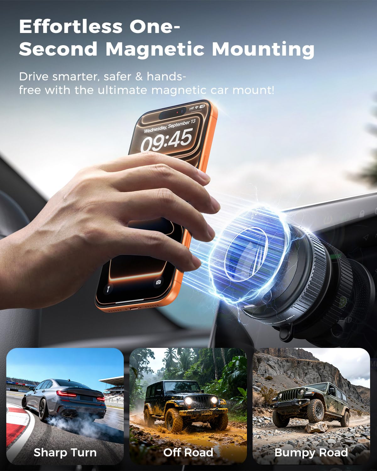 MRGLAS Vakuum Handyhalterung Auto Magnet - 2026 Militärische Magsafe Autohalterung Saugnapf Handyhalterung Auto, Magnetische Smartphone Halterung Auto KFZ Magnethalterung für iPhone 17 Pro Max 16 15