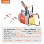 VEVOR Tragbares Punktschweißgerät, 1/8 Zoll dickes Punktschweißer mit 1,5 kVA Eingangskapazität, Schweißspitzenpistole, Metallblech-Punktschweißgerät für Kohlenstoffstahl, Edelstahl, Aluminiumblech
