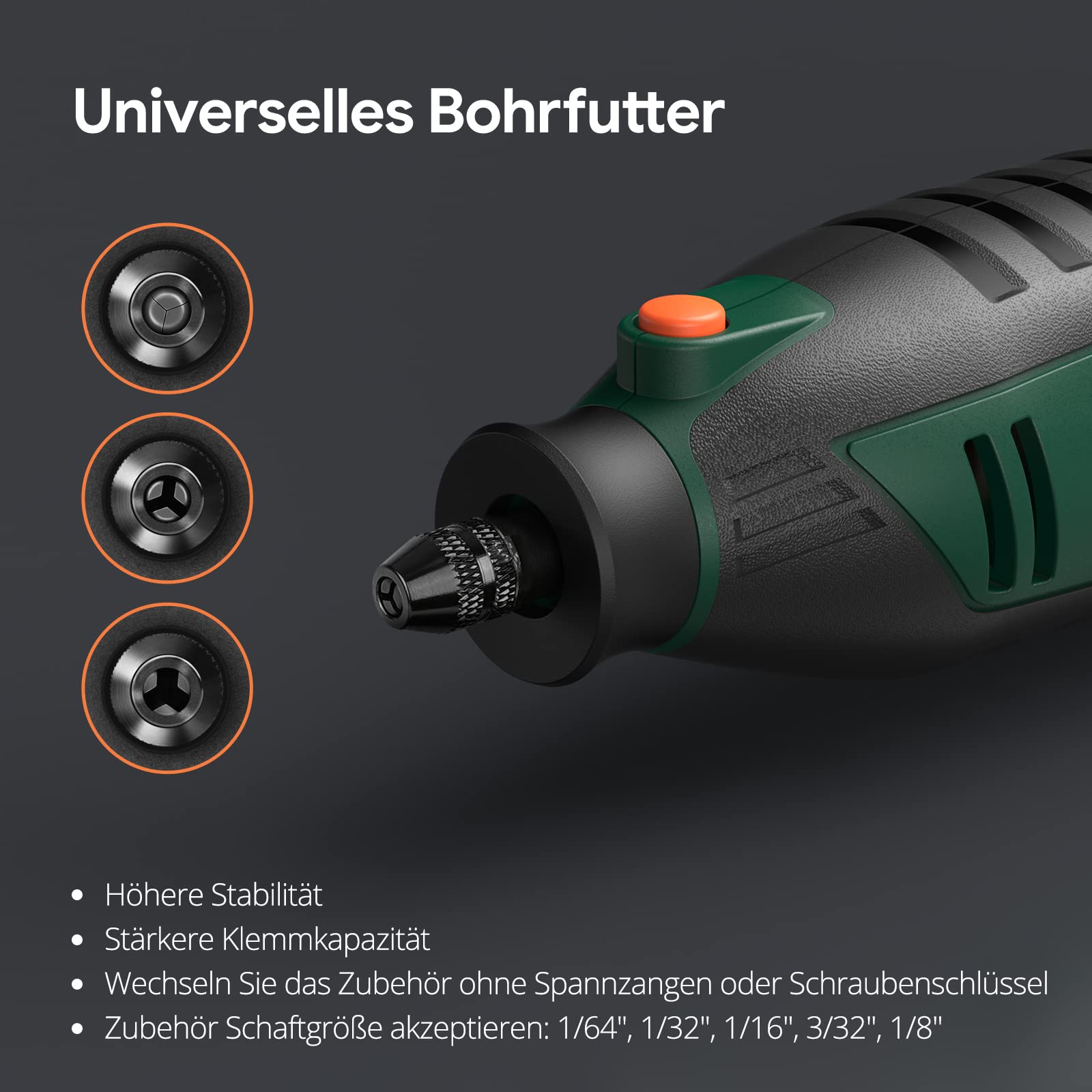 DEPSTECH Multifunktionswerkzeug 200W, Rotationswerkzeug Set mit 128 Zubehörteilen, 6 Variable Drehzahl 10.000-40.000 U/min zum Schneiden, Schleifen, Gravieren, Polieren, Schärfen, Reinigen, Schnitzen