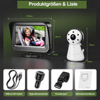 FNITAER Baby Kamera Auto mit 4.3" Display, Spiegel auto baby rückbank 1080P,Babyautospiege mit HD Nachtsicht und 120°-Betrachtungswinkel,Auto-Babyphone einfache Installation Cigarette Lighter,Schwarz