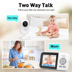 Simyke Baby Video Monitor, WiFi Baby Kamera, 2,8 Zoll Display und App-Steuerung, 1000 Fuß Lange Reichweite, 2-Wege-Gespräch, automatische Nachtsicht, Alarm