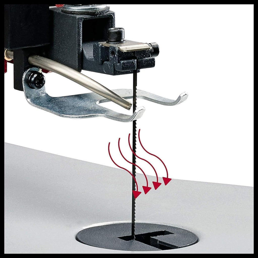 Einhell Dekupiersäge TC-SS 406 E (120 W, 50 mm Schnitthöhe, 47° neigbarer Tisch, variable Drehzahl, Blasvorrichtung, inkl. 2 Sägeblätter)