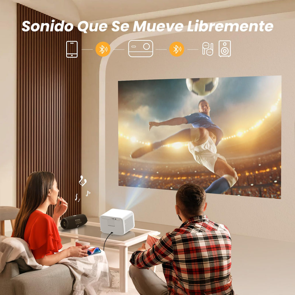 Beamer Sound by JBL,1080P Native Projektor, Yaber L2s Nahtloser Autofokus Video Projektor, LED Projector mit WiFi6 und Bluetooth 5.1 Heimkino für Handy/Laptop, Kompatibel mit TV Stick