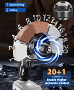 AKZWOXRO Akkuschrauber Bürstenlos 21V, Akku Bohrschrauber mit 2 Akkus 2.0Ah, 45N.m Akku Bohrmaschine, 2 Gang, 20+1 Drehmomentstufen, LED Licht, 14tlg Zubehöre Set für Garten DIY Projekt, Grau