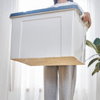 Cetomo 90L*4 Aufbewahrungsboxen, Tragbare Plastikboxen mit Deckeln, Organizer-Behälter mit Griff und Clips, Stapelbar, Ineinander Nestbar, für Zuhause und Büro, Weiß, 90L-4er Pack