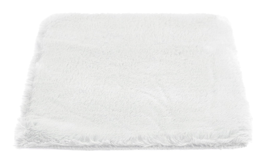 -LUXOR- living Sitzkissen Coste - Kunstfell Stuhlauflage als Deko Wohnzimmer oder Stuhlkissen - gemütliches Sitzkissen Stuhl Dekokissen 40 x 40 cm eckig Weiß 4er Set