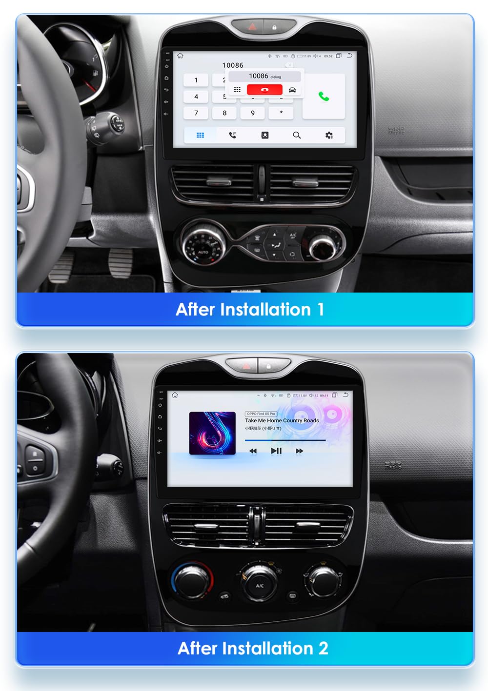 Android 13 Autoradio für Renault Clio 4 ZOE 2016-2019 8-Core 4G+32G GPS Navi für Renault Clio Radio mit Wireless CarPlay Android Auto Bluetooth DAB WiFi 4G Mirror Link Rück-/Frontkamera Input/FM/AM