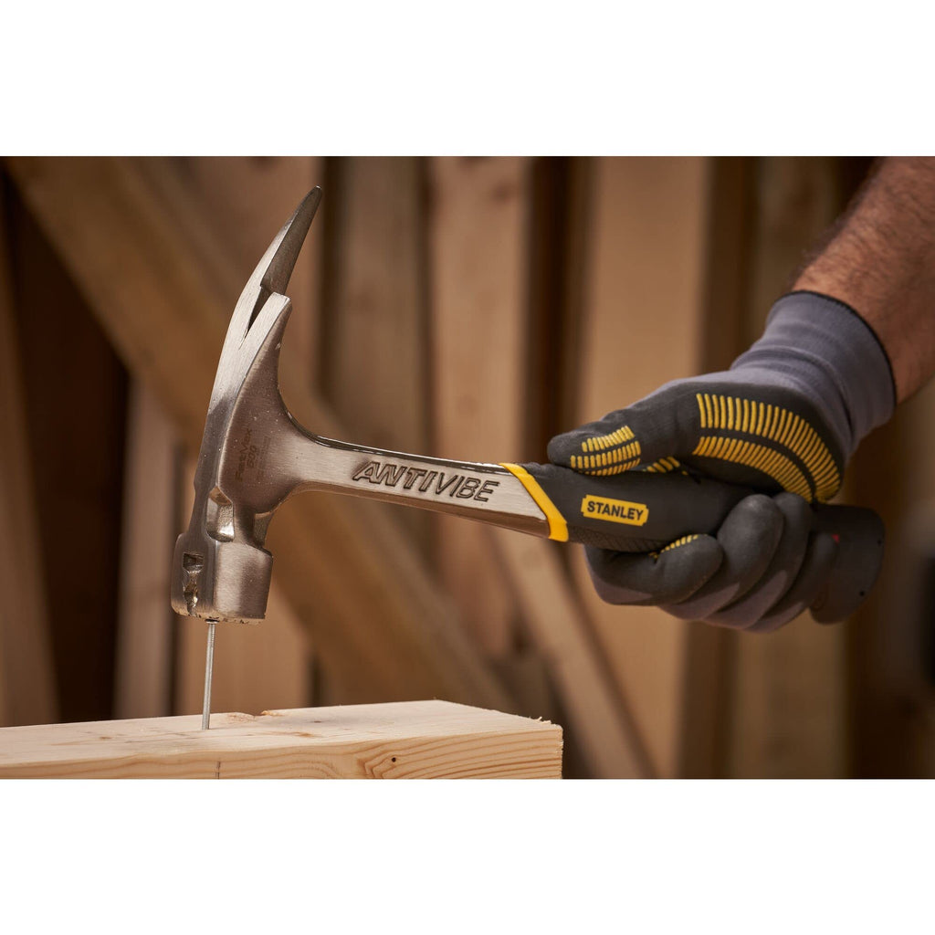 STANLEY FatMax Latthammer mit Dämpfung Antivibe (600 g Kopfgewicht, 340 mm Länge, ergonomischer DynaGrip-Griff, vibrationsgedämpft, mit magnetischem Nagelhalter) 1-51-937