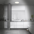 BRILONER - LED Bad Deckenleuchte mit Backlight, IP44 LED Badezimmerlampe, 18 Watt, 2400 Lumen, Lampe, Küchenlampe, Flurlampe, ultraflach, neutralweiße Lichtfarbe, 290x35 mm (DxH), Weiß