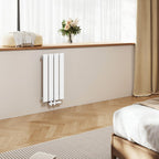 EMKE Design Heizkörper Klein, 900x304 mm Vertikal Flachheizkörper mit Mittelanschluss, Einlagig Weiß Paneelheizkörper Wandheizkörper für Bad, Schlafzimmer & Wohnzimmer, 297W