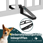 Semiocthome Freistehende Baby- & Haustiergitter aus Bambus, Hunde- und Katzengitter für Türen, Treppenschutzgitter für Welpen, Faltbare Sicherheitsgitter (Weiß, 2 Platten - 90cm Breit)