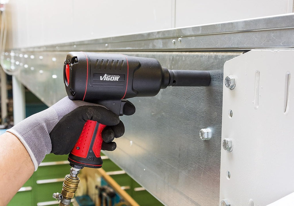 ViGOR V4800 Druckluft-Schlagschrauber - max. Lösemoment 1200 Nm, Vierkant 12,5 mm (1/2 Zoll) - vibrationsarmer Druckluftschrauber zum Anziehen und Lösen von Schrauben
