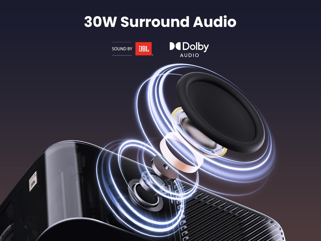 Yaber K3 Smart Beamer 【 Google TV & Sound by JBL】 Tageslicht Beamer mit WiFi 6 & Bluetooth, Handy Projektor für 4k Heimkino & Outdoor, Dolby Audio/Auto-Bildeinstellung, Netflix & 7000+ Apps