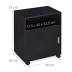 Relaxdays Rollcontainer Büro & Home Office, HBT: 57 x 48 x 34 cm, schwarz