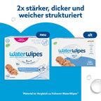 WaterWipes Sensitive+ Newborn & Baby Wipes, Feuchttücher für Neugeborene und Babys, 1080 Stück (18 Packungen), 3-in-1-Reinigung, Pflege, Schutz, 99,9% Wasser, parfümfrei