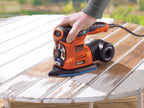 Black+Decker 4-in-1 Multischleifer (220W, mit Autoselect-Auswahl, werkzeuglosem Schleifplattenwechsel, mit Fingeraufsatz, im Koffer mit 17tlg. Schleifpapier-Zubehör-Set) KA280K