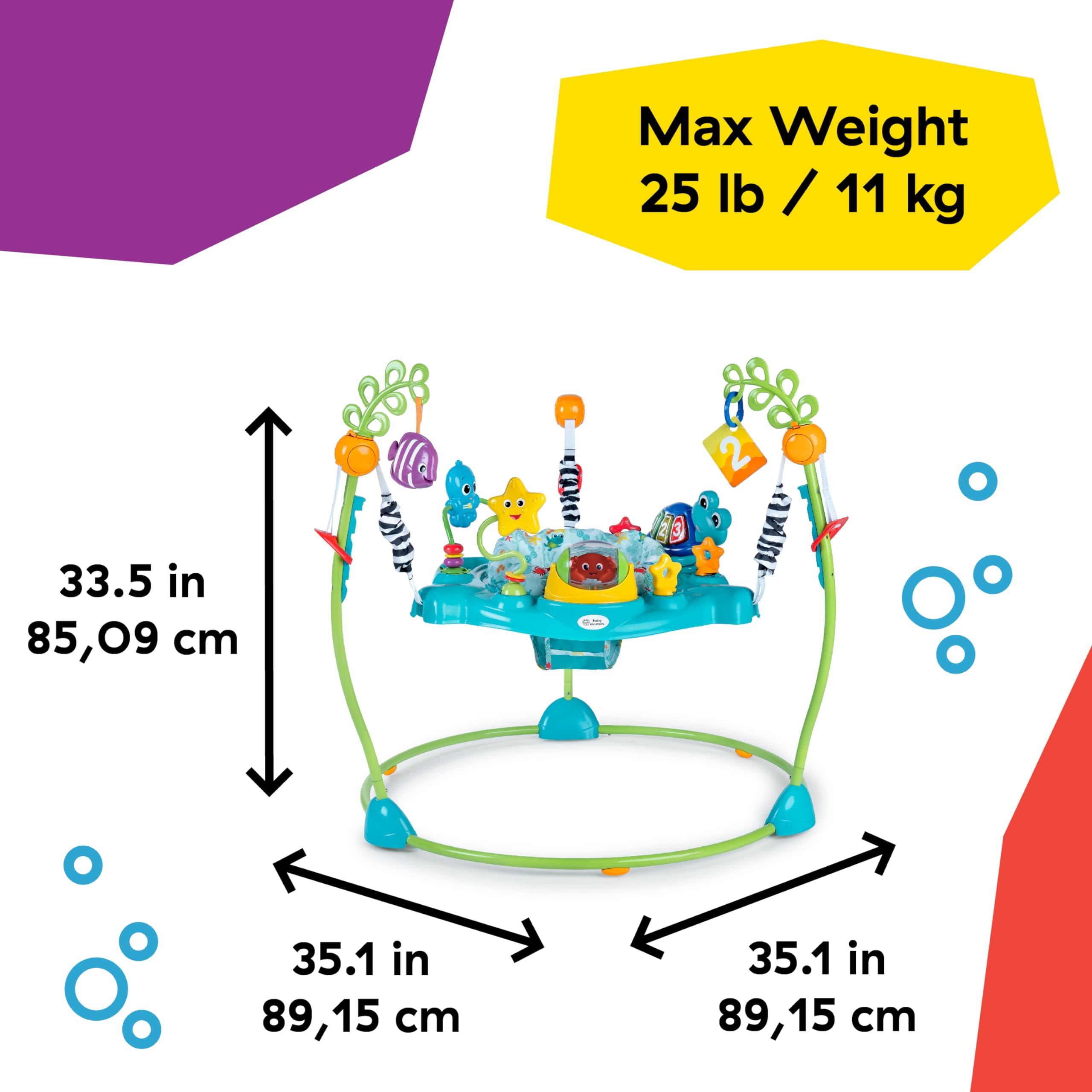 Baby Einstein, Ocean Explorers Curiosity Cove 2-in-1, Türhopser und Bodenspielzeug, Alter 6-12 Monate