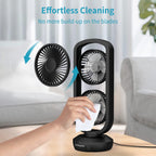 DR.PREPARE Tischventilator Klein Turmventilator 40cm Ventilator mit 3 Stufen, 105° Oszillation, 3 Timer Table Fan Tragbarer Ventilator für Schlafzimmer Büro Küchen