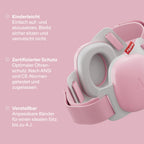 Alpine Muffy Baby Komfort - Gehörschutz für Babys & Kleinkinder - Getestet in Deutschland - Einzigartiges Kopfband für Sicheren & Bequemen Sitz - Verstellbar <48 Monate - Kopfhörer Lärmschutz, Rosa