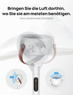 Dreo 25dB leiser Smart Standventilator, 30M Windentfernung 1650m³/h Luftvolume Turbo-Luftzirkulator 110CM Höhe 6 Modi 8-Geschwindigkeit 120°+105° Omni-direktional oszillierend Ventilator, PolyFan 513S